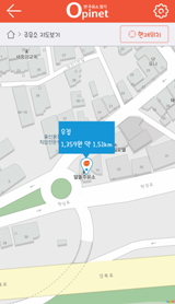 주변주유소 (지도보기) 화면